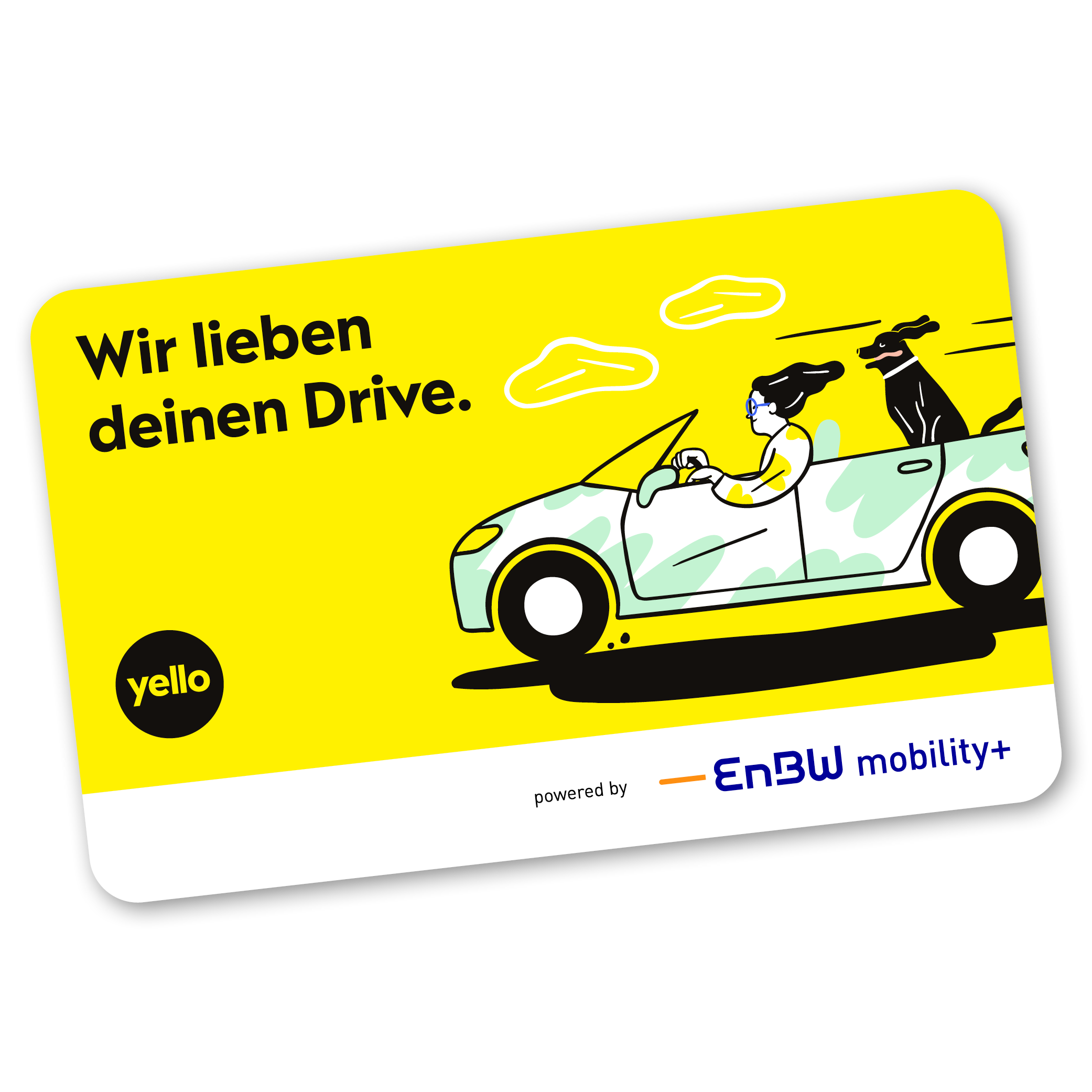 Bild der Yello Ladekarte für den Autostrom Mobile Tarif.