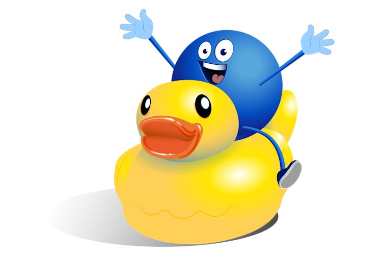 Blaue °Punkte für dich mit Yello. PAYBACK Pointee mit gelber Ente.